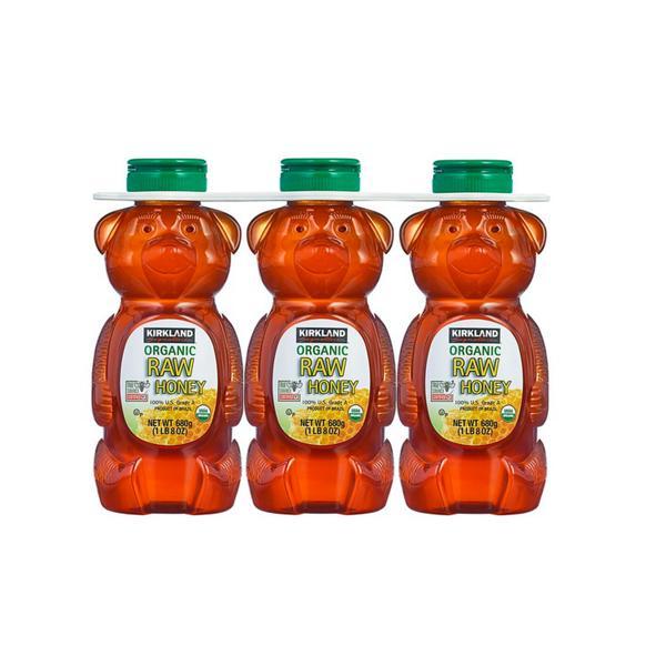 Kirkland Signature Raw Organic Honey Bears, 3 x 24 oz